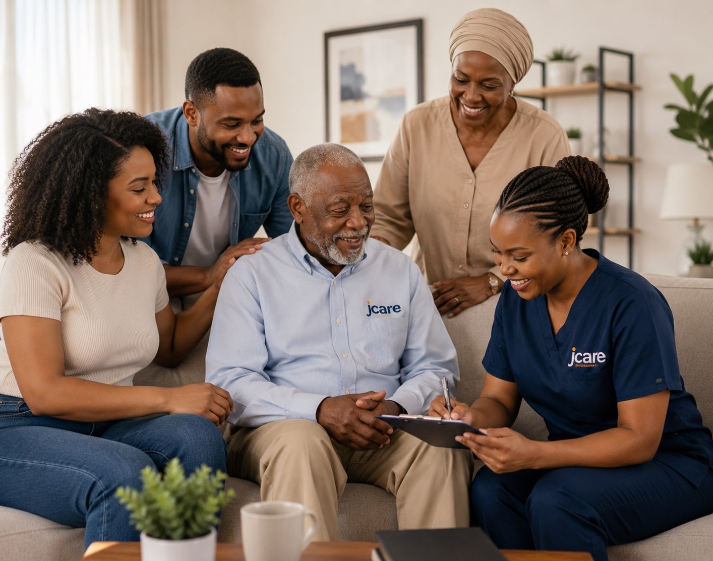 A Juniper Care professional supporting a client